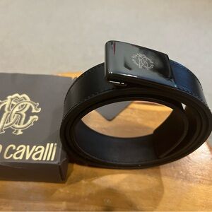 Roberto Cavalli Black Leather Belt